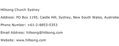 Hillsong Church Sydney Address Contact Number