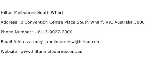 Hilton Melbourne South Wharf Address Contact Number