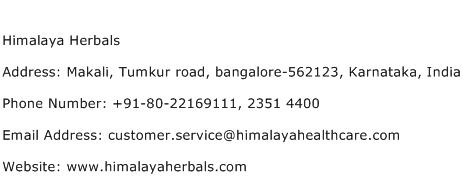 Himalaya Herbals Address Contact Number