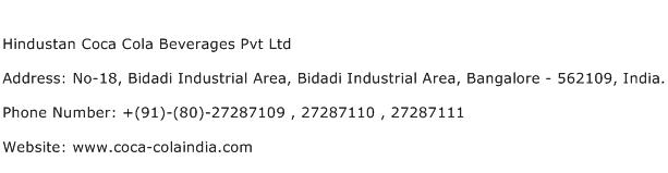 Hindustan Coca Cola Beverages Pvt Ltd Address Contact Number