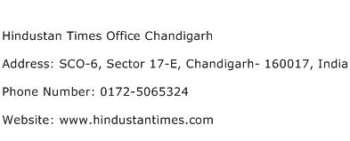 Hindustan Times Office Chandigarh Address Contact Number