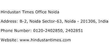 Hindustan Times Office Noida Address Contact Number