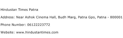 Hindustan Times Patna Address Contact Number