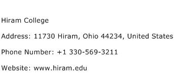 Hiram College Address Contact Number