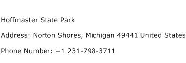 Hoffmaster State Park Address Contact Number