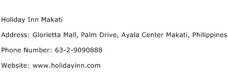 Holiday Inn Makati Address Contact Number