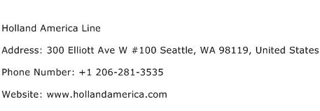 Holland America Line Address Contact Number