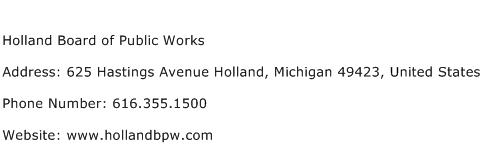 Holland Board of Public Works Address Contact Number