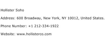 Hollister Soho Address, Contact Number 