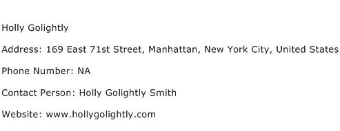 Holly Golightly Address Contact Number