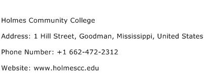 Holmes Community College Address Contact Number