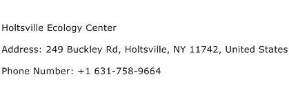 Holtsville Ecology Center Address Contact Number