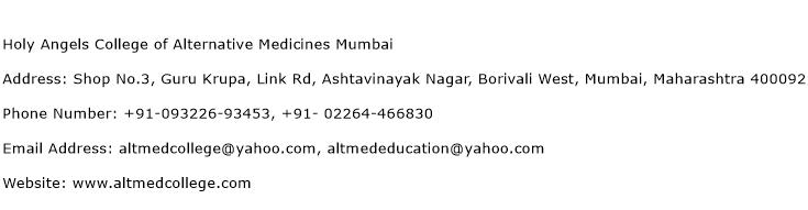 Holy Angels College of Alternative Medicines Mumbai Address Contact Number
