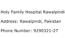 Holy Family Hospital Rawalpindi Address Contact Number