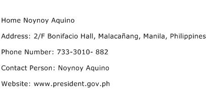 Home Noynoy Aquino Address Contact Number