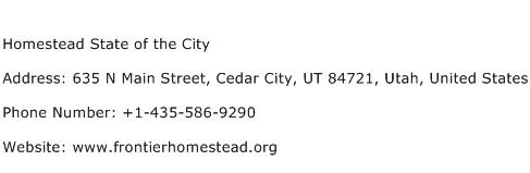 Homestead State of the City Address Contact Number