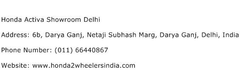 Honda Activa Showroom Delhi Address Contact Number