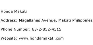 Honda Makati Address Contact Number
