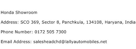 Honda Showroom Address Contact Number