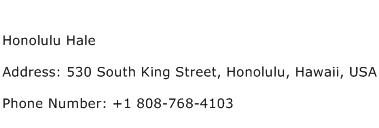 Honolulu Hale Address Contact Number