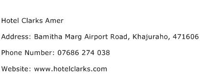 Hotel Clarks Amer Address Contact Number