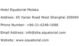 Hotel Equatorial Melaka Address Contact Number