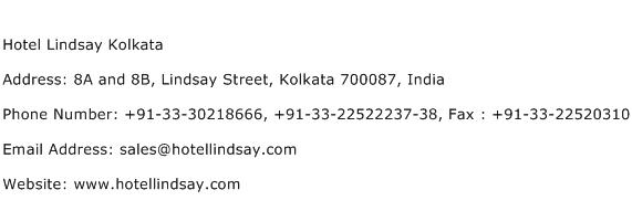 Hotel Lindsay Kolkata Address Contact Number