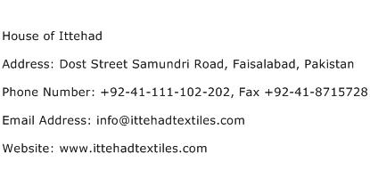 House of Ittehad Address Contact Number
