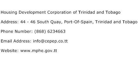 Housing Development Corporation of Trinidad and Tobago Address Contact Number