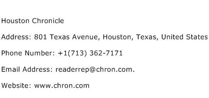 Houston Chronicle Address Contact Number