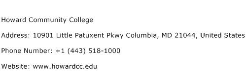 Howard Community College Address Contact Number