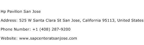 Hp Pavilion San Jose Address Contact Number