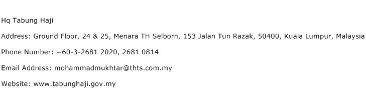 Hq Tabung Haji Address Contact Number