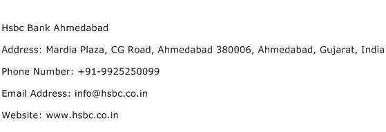 Hsbc Bank Ahmedabad Address Contact Number