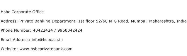 Hsbc Corporate Office Address Contact Number