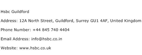 Hsbc Guildford Address Contact Number