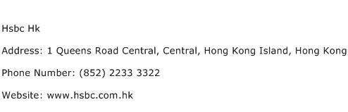 Hsbc Hk Address Contact Number