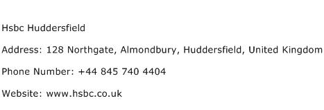 Hsbc Huddersfield Address Contact Number