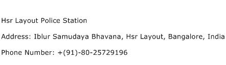 Hsr Layout Police Station Address Contact Number