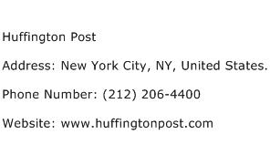 Huffington Post Address Contact Number