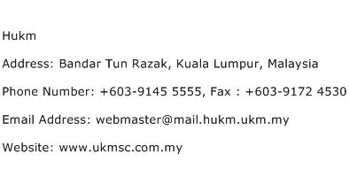 Hukm Address Contact Number