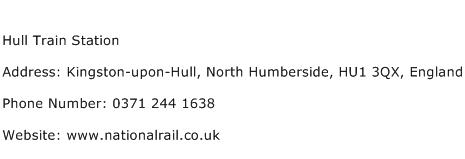 Hull Train Station Address Contact Number