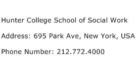 Hunter College School of Social Work Address Contact Number