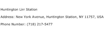 Huntington Lirr Station Address Contact Number
