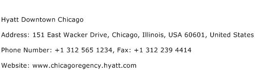 Hyatt Downtown Chicago Address Contact Number