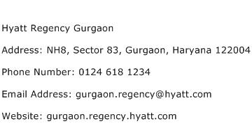 Hyatt Regency Gurgaon Address Contact Number