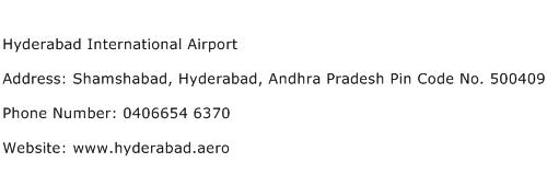 Hyderabad International Airport Address Contact Number