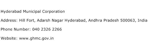 Hyderabad Municipal Corporation Address Contact Number