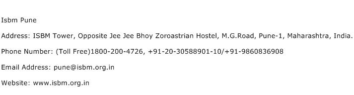 ISBM Pune Address Contact Number