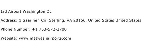 Iad Airport Washington Dc Address Contact Number